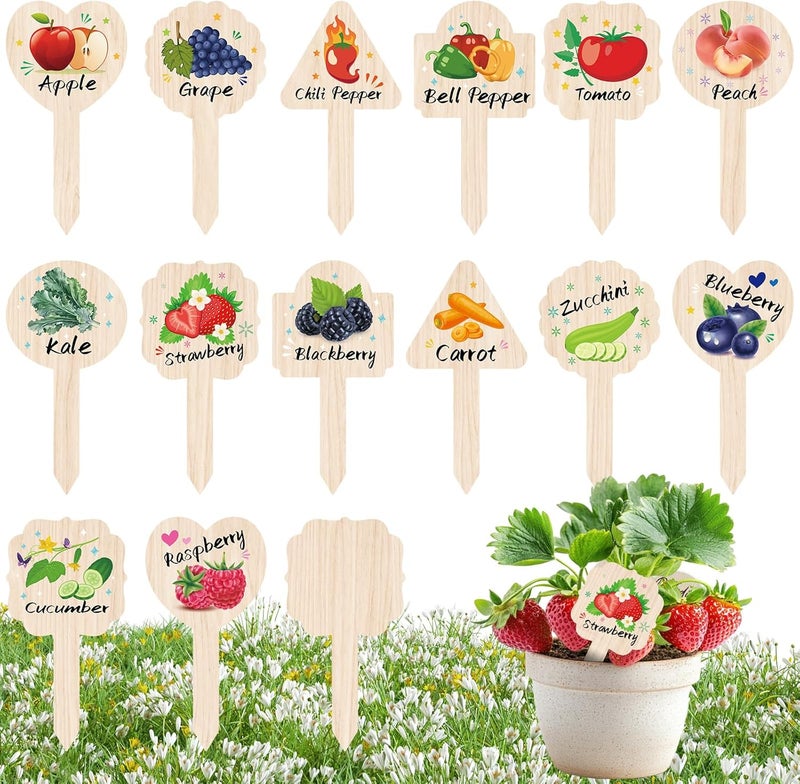 JUYRLE Vegetable Plant Label - 15PACK Garden Markers, Fruit Plant Labels for Outdoor Garden Waterproof, Plant Tags with Names, Indoor Patio Tags for Succulent Flowers Greenery Seedling - Image 1